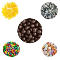 Fruit slices, Candy Rocks, Espresso beans, sunflower seeds